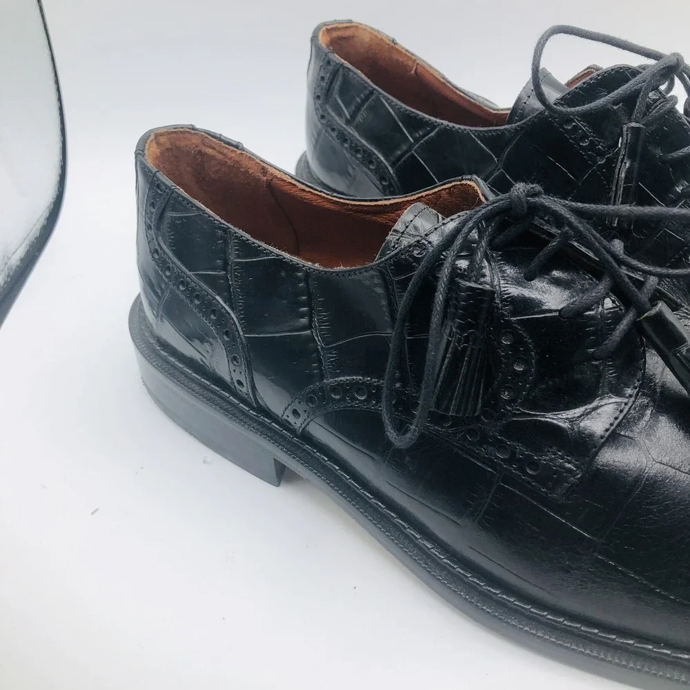 Brass Boot Men's shoes size 10M Black Patent‎ leather Dress Oxfords